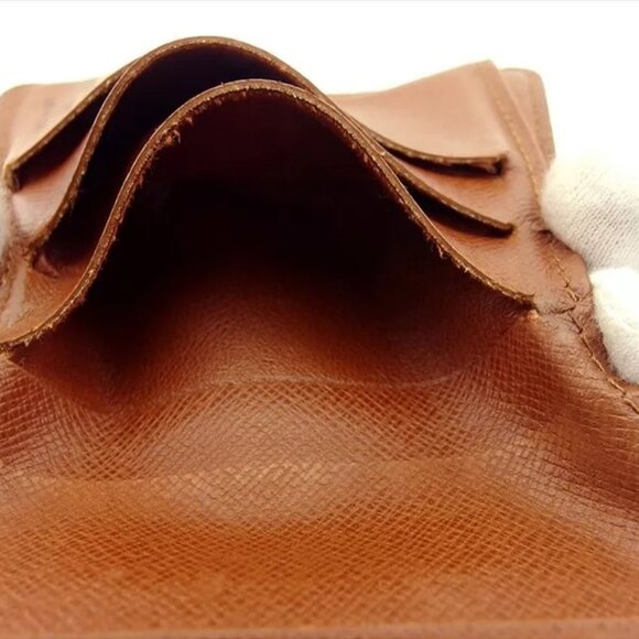 LOUIS VUITTON Bifold Wallet Monogram Beige Monogram Canvas Auth Used - Picture 9 of 10